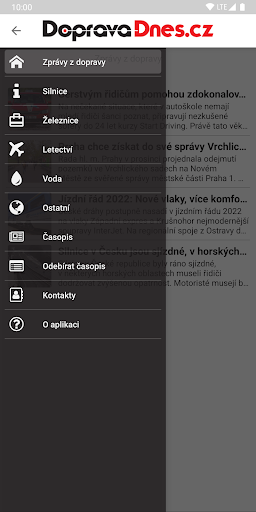 Android application DopravaDnes.cz screenshort