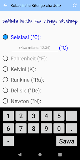 Android application Kubadilisha Kitengo cha Joto screenshort
