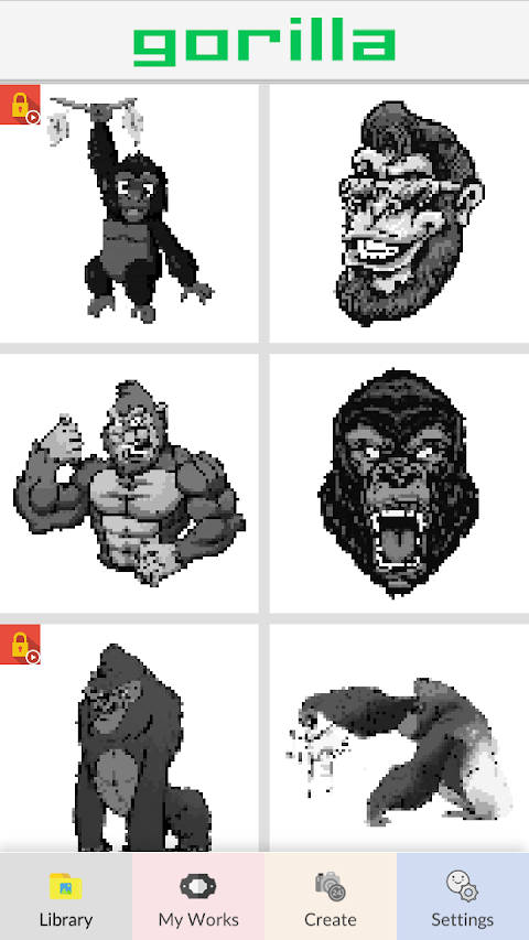 Gorilla Pixel Artのおすすめ画像3