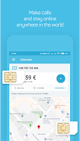 screenshot of Drimsim — mobile data abroad
