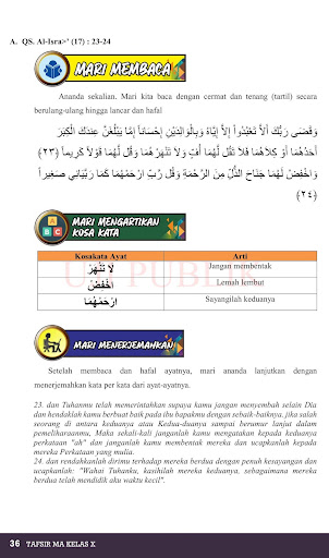 Tafsir MA Kelas X KSKK 2019 Indonesia