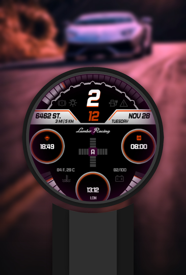 #4. Motorsport Digital Watch Face (Android) By: RazorSharp Studio