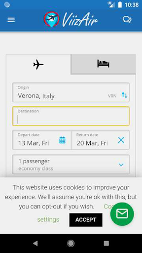 Android application ViizAir screenshort