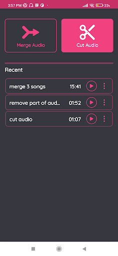 Android application Cut And Merge songs mp3 screenshort