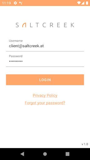 Android application Saltcreek - Client Admin Demo screenshort