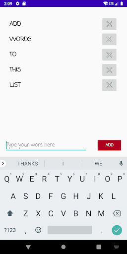 Android application Word challenge screenshort