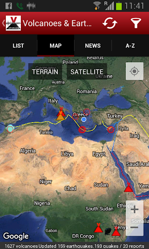 Volcanoes & Earthquakes Screenshot 1 - AppWisp.com