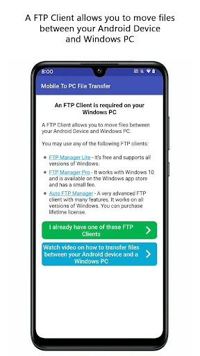 Mobile to PC File Transfer Screen 3