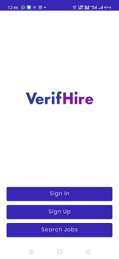 Android application VerifHire screenshort
