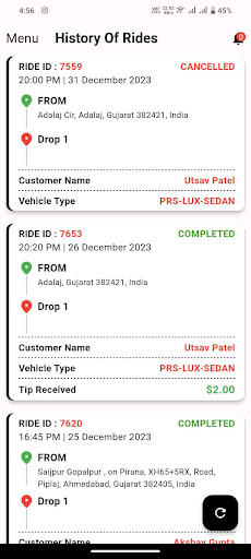 Android application PRS Driver screenshort