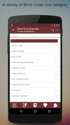 Screenshot of Birds Encyclopedia Offline App