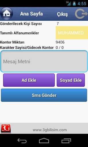 3G TOPLU SMS