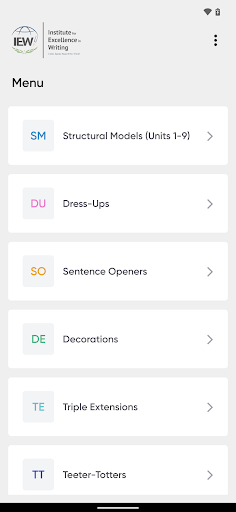 Android application IEW Writing Tools Lite screenshort