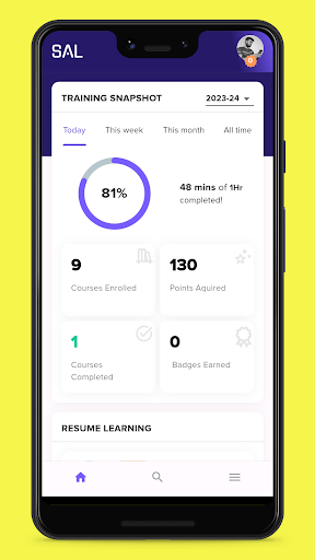 Android application SALUS Learn screenshort