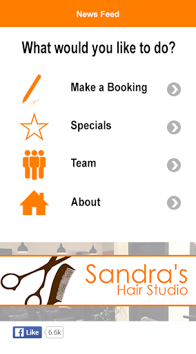 Android application Sandras Hair Studio screenshort