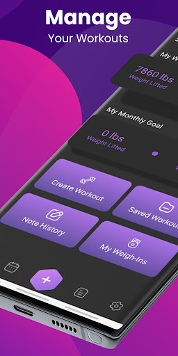 Android application Gym weight tracker- Fit Logger screenshort