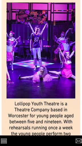 Android application Lollipop Youth Theatre App screenshort