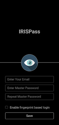 Android application IRISPass screenshort