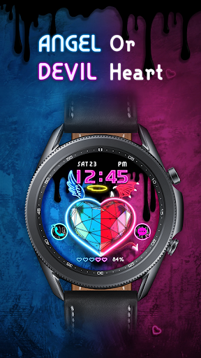 Android application Angel Or Devil Heart_Watchface screenshort