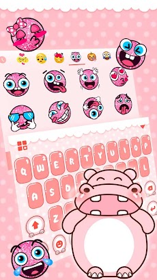 Pink Cute Hippo キーボードのおすすめ画像5