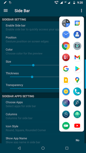 Android application Edge Side Bar - App Shortcuts screenshort