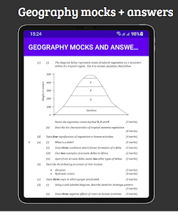 Geography; mocks & answers