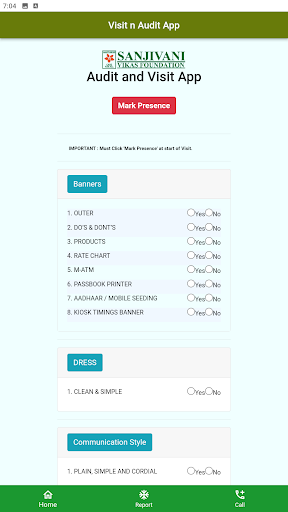 Visit and Audits Screen 3