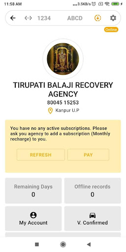 Android application TIRUPATI BALAJI RECOV AGENCY screenshort