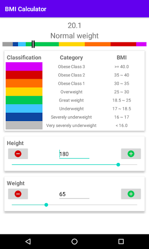 Android application BMI Calculator - Know your BMI screenshort