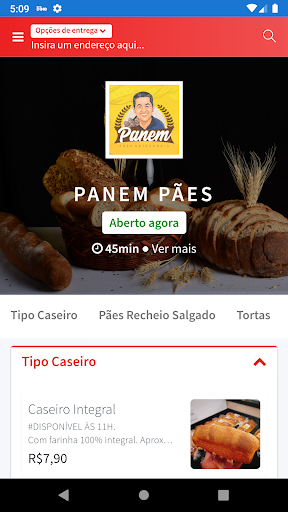 Android application Panem Pães screenshort