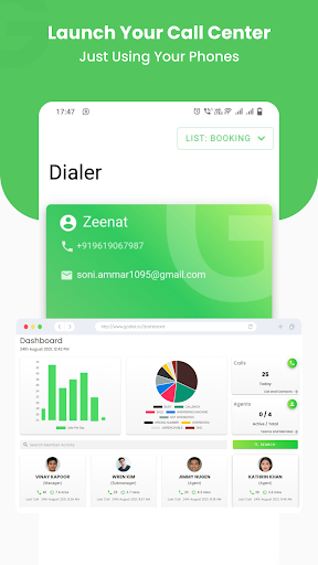 Screenshot of GoDial Enterprise CRM for Team