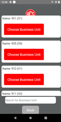 Android application HCS driver app screenshort