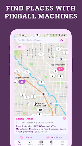 Android application Pinball Map screenshort