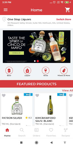 Android application One Stop Liquors screenshort