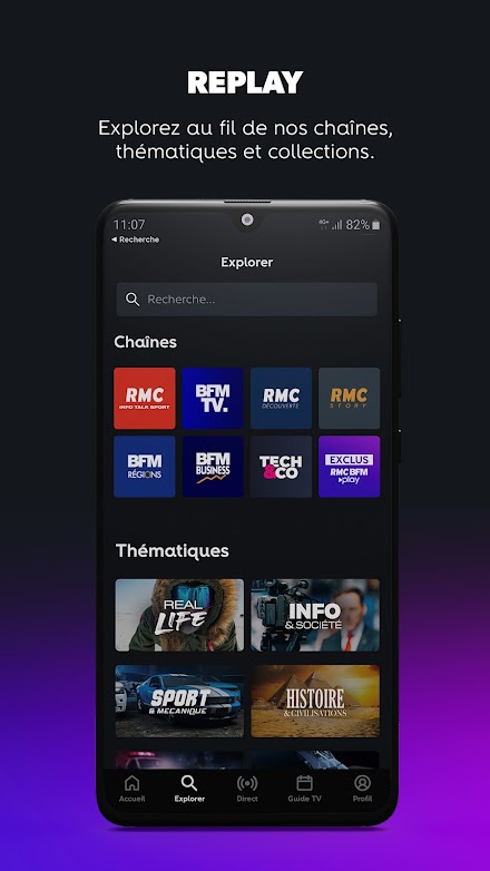 RMC BFM Play - Android TV Screen 1