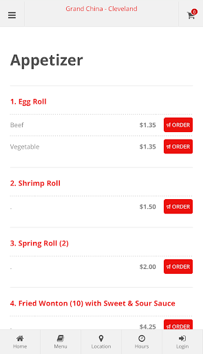 Grand China Cleveland Ordering Screen 2