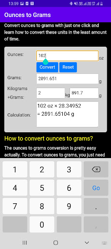 Ounces to Grams Converter