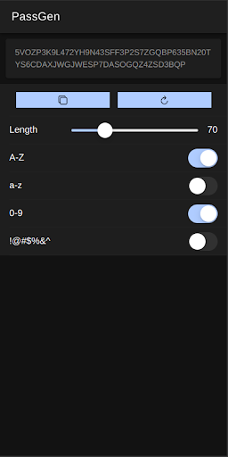 Android application PassGen screenshort