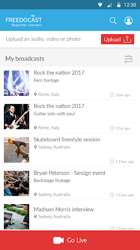 Freedocast Reporter Screen 2