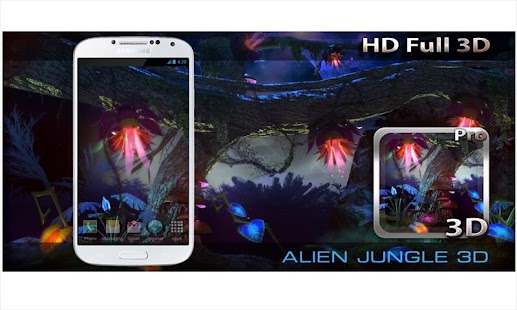 Snímek obrazovky živé tapety Alien Jungle 3D