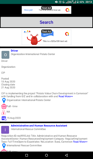 Android application Cameroon Jobs screenshort