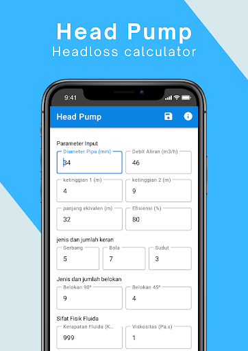 Fluid Pump Power Simulation Screen 2