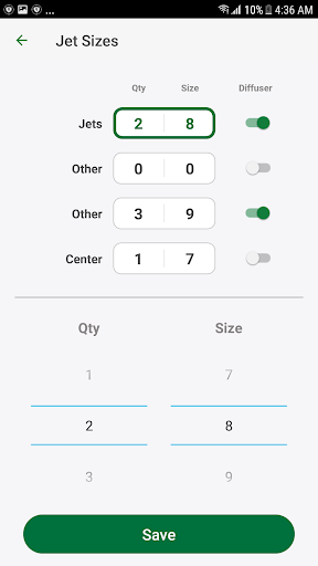 Quick Calc Hydraulics Screen 2