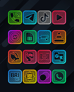 Lines Square - Capture d'écran du pack d'icônes néon