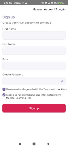 Medical Learning Hub (MLH) Screen 2