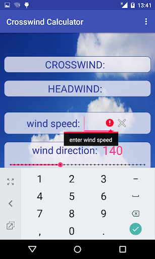 Crosswind Calculator Screen 3