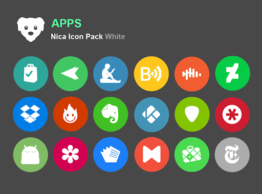 Android application Nica Icon Pack White screenshort
