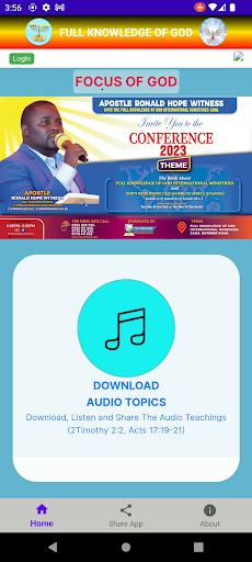 Android application FOCUS of God App screenshort