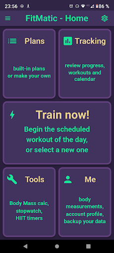 Android application FitMatic screenshort