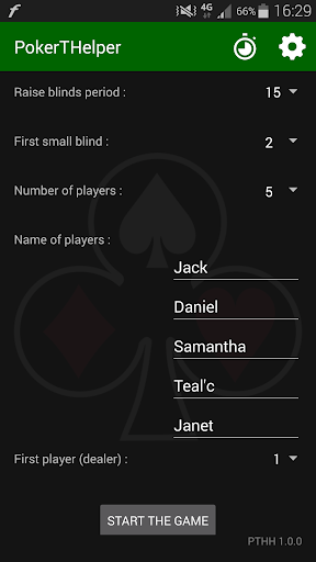 Android application PokerTHelper & Timer screenshort